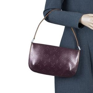 Louis Vuitton Metallic Burgundy Leather Vernis Poc